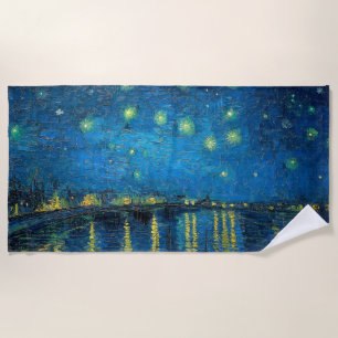 Serviette De Plage Vincent Van Gogh Nuit étoilée sur le Rhône