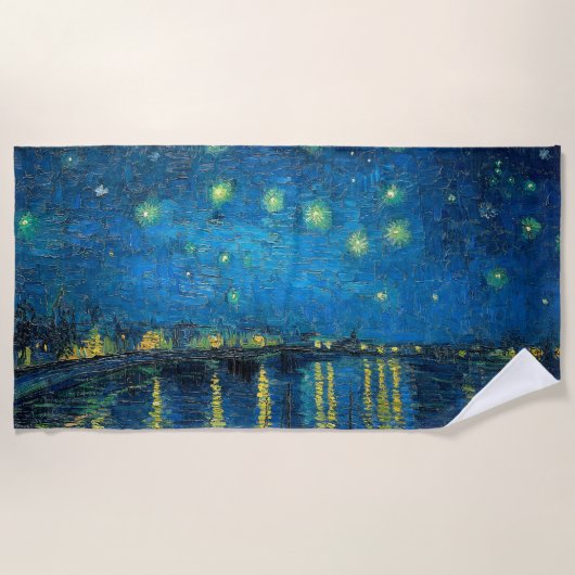 Serviette De Plage Vincent Van Gogh Starry Night Over the Rhone (Devant)