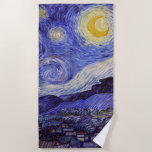 Serviette De Plage Vincent Van Gogh Starry Nuit Vintage Art<br><div class="desc">Vincent van Gogh Starry Night Art Peinture Starry Night est un tableau de l'artiste post-impressionniste néerlandais Vincent van Gogh. Le ciel bleu de la nuit est rempli de nuages tourbillonnants, d'étoiles et d'une lune brillante croissant. La Nuit étoilée est la seule nocturne de la série de vues depuis la fenêtre...</div>