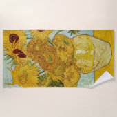 Serviette De Plage Vincent Van Gogh - Vase avec douze tournesols (Devant)