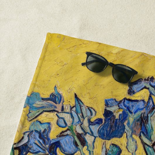 Serviette De Plage Vincent van Gogh - Vase avec Irises (En situation)