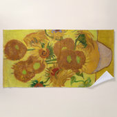 Serviette De Plage Vincent van Gogh - Vase avec quinze tournesols (Devant)
