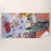 Serviette De Plage Vincent van Gogh - Vase avec Roses et anémones (Devant)