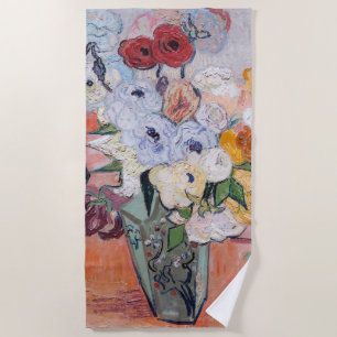 Serviette De Plage Vincent van Gogh - Vase avec Roses et anémones