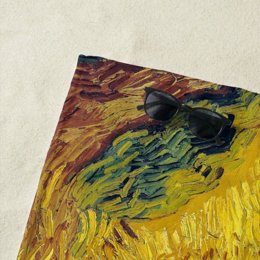Serviette De Plage Vincent van Gogh - Wheatfield with Crows (En situation)