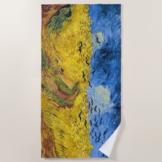 Serviette De Plage Vincent van Gogh - Wheatfield with Crows (Devant)