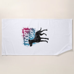 Serviette De Plage Vintage Adoptez Ne Faites Pas D'Achats Chien Graff