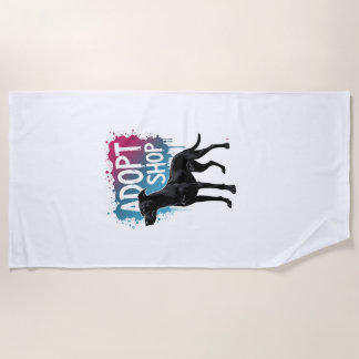 Serviette De Plage Vintage Adoptez Ne Faites Pas D'Achats Chien Graff