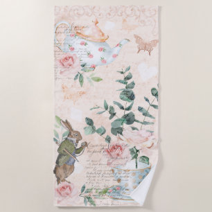 Serviette De Plage Vintage Alice In Wonderland Collage Découpage