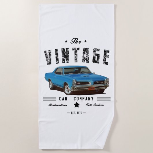 Serviette De Plage Vintage Car Company GTO (Devant)