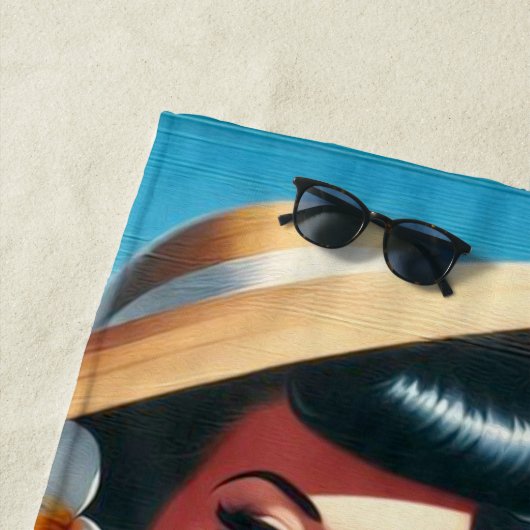 Serviette De Plage Vintage Été (En situation)