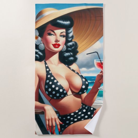 Serviette De Plage Vintage Été (Devant)