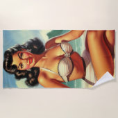 Serviette De Plage Vintage Été Plage Pin (Devant)