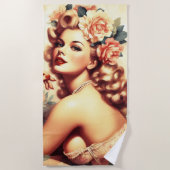 Serviette De Plage Vintage Florale (Devant)