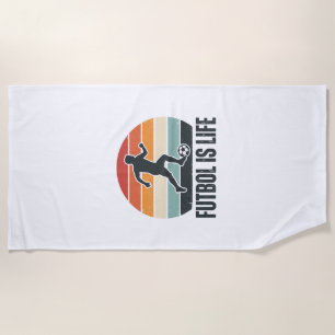 Serviette De Plage Vintage Futbol Est La Vie Conception De T-Shirt De