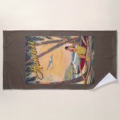 Serviette De Plage Vintage Hawaii Travel (Devant)