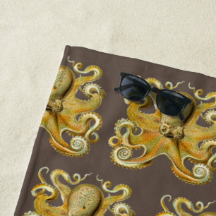 Serviette De Plage Vintage Kraken, Octopus Gamochonia, Ernst Haeckel