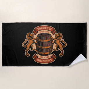 Serviette De Plage Vintage Lion Oak Baril Brasserie personnalisée