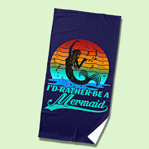 Serviette De Plage Vintage Retro Sunset Plutôt Être Une Sirène