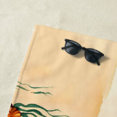 Serviette De Plage Vintage Sirène personnalisée (En situation)