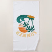 Serviette De Plage Vintage Summer Beach Vibes (Devant)