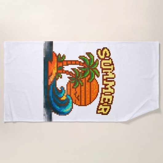 Serviette De Plage Vintage Summer Beach Vibes (Devant)