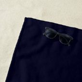 Serviette De Plage Vintage Tiger Bleu Marine (En situation)