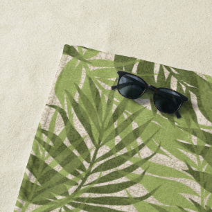 Serviette De Plage Vintage tropical hawaïen Areca Palms