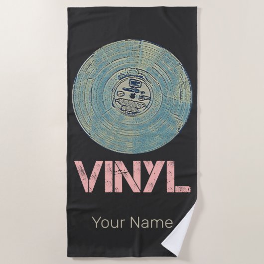 Serviette De Plage Vinyl Record Retro Disco Conception de musique Vin (Devant)