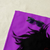 Serviette de plage violet avec Saxophone Lecteur F (En situation)