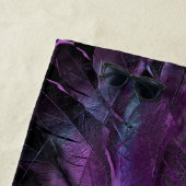 Serviette De Plage Violet foncé violet pourpre Abstraite plumes textu (En situation)