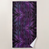 Serviette De Plage Violet foncé violet pourpre Abstraite plumes textu (Devant)
