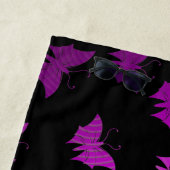 Serviette De Plage violet,noir (En situation)