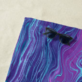 Serviette De Plage Violet Violet Bleu Marbré Acrylique Abstraction (En situation)
