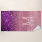 Serviette De Plage Violet violet rose triple Parties scintillant Ombr (Devant)