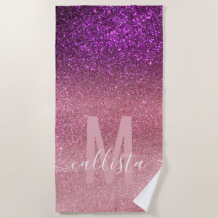 Serviette De Plage Violet violet rose triple Parties scintillant Ombr