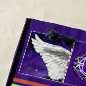 Serviette De Plage Violet W3 (En situation)