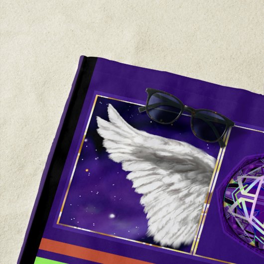 Serviette De Plage Violet W3 (En situation)