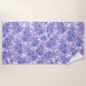 Serviette De Plage Violette aquarelle fleurs lilas (Devant)