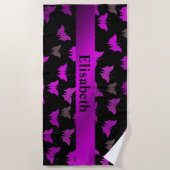 serviette de plage violette et noire (Devant)