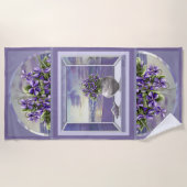 Serviette De Plage violettes dans un bocal de lune (Devant)
