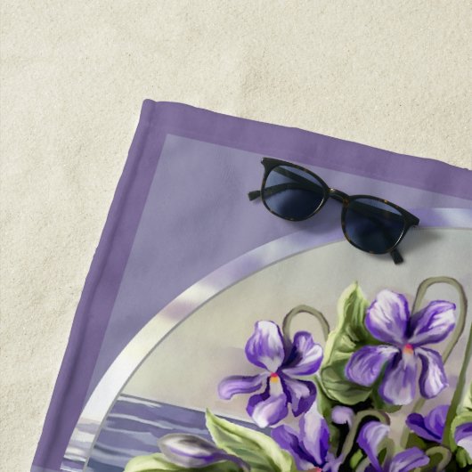 Serviette De Plage violettes dans un bocal de lune (En situation)