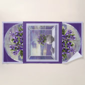 Serviette De Plage violettes dans un bocal de lune (Devant)