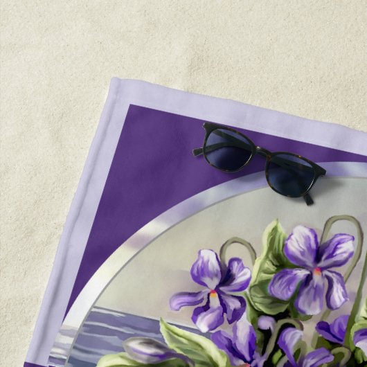 Serviette De Plage violettes dans un bocal de lune (En situation)