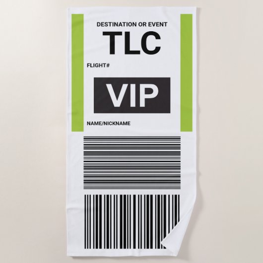 SERVIETTE DE PLAGE VIP TRAVEL (Devant)