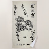 Serviette De Plage Virgo La Vierge Zodiac Personal Gold (Devant)