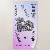 Serviette De Plage Virgo La Vierge Zodiac Purple (Devant)