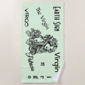 Serviette De Plage Virgo La Vierge Zodiac Vert (Devant)