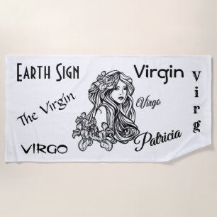 Serviette De Plage Virgo personnalisé La Vierge Zodiac