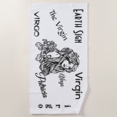 Serviette De Plage Virgo personnalisé La Vierge Zodiac (Devant)